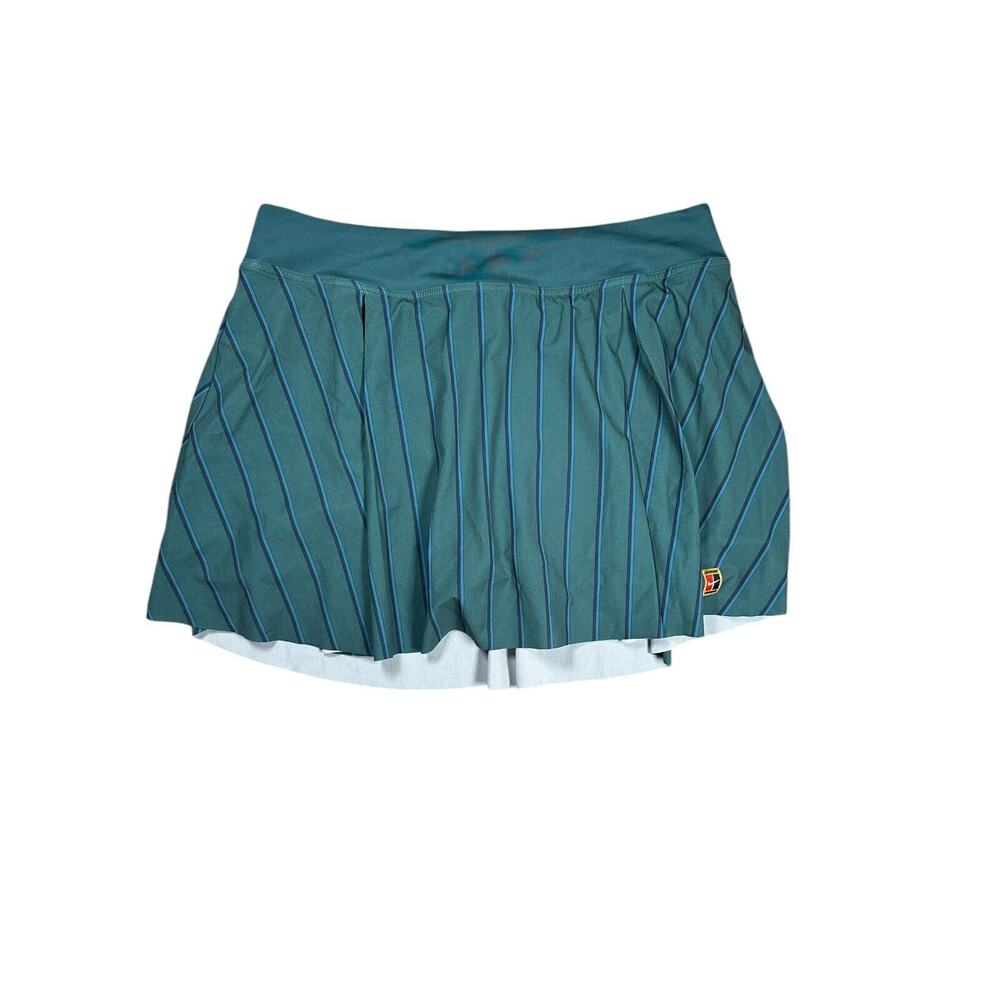 Nike Dri-Fit Skort Womens Size XL Pleated Teal Tennis Golf Pickleball Striped